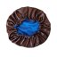 Satin bonnet BLUE - BROWN - Size: XL